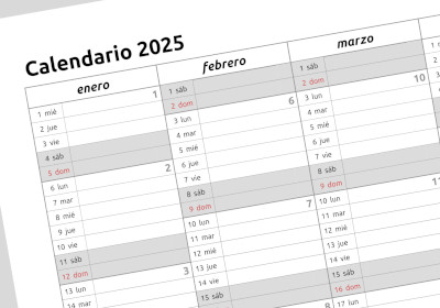 calendario anual - formato de tabla